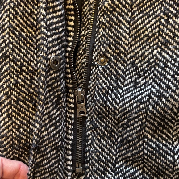 Aeropostale pea coat black white 
Med herringbone toggle button pleated peplum - Picture 8 of 12